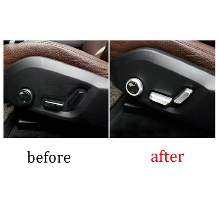 Fit For Volvo XC90 2016- Matte Silver Seat Adjust Handle Button Cover Trim