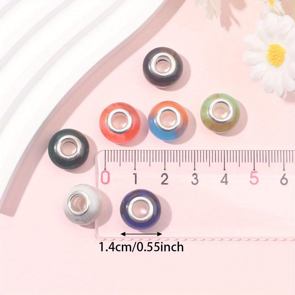 7/14/21pcs European Resin Macroporous Beads, Loose Spacing Beads, Pendant Beads, DIY European Bracelets, Necklaces, Jewelry Making