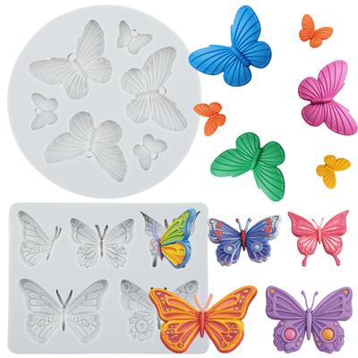 Butterfly Silicone Molds Butterfly Fondant Mold Relief Flower Mold Cake Decorating Tools Cupcake Topper Candy Chocolate Gumpaste Mold