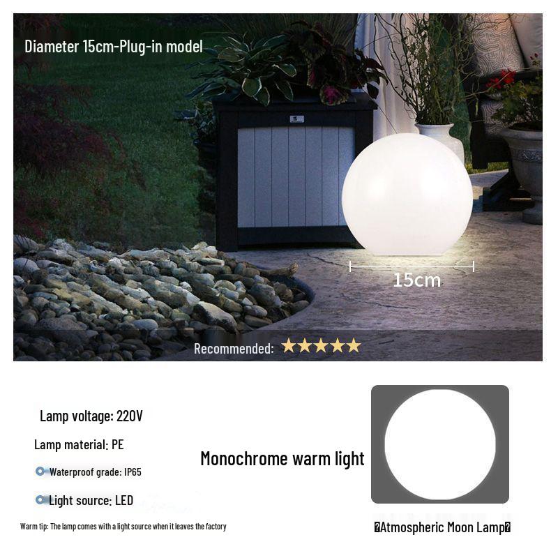Solar Luminous Spherical Lawn Lamp: Waterproof Outdoor Atmosphere Light for Courtyard and Camping