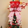 Christmas Hat Tree Top Star Christmas Tree Top Decoration Hat Retractable Spring Bow, Beautiful Christmas Tree Decorations