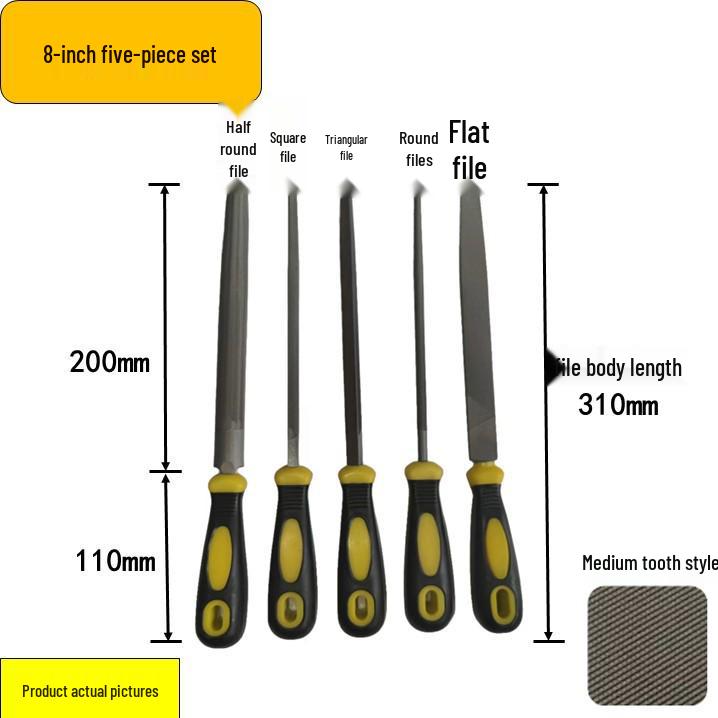 Steel Grinder File - Flat & Triangular Medium-Tooth Wear-Resistant Metal File