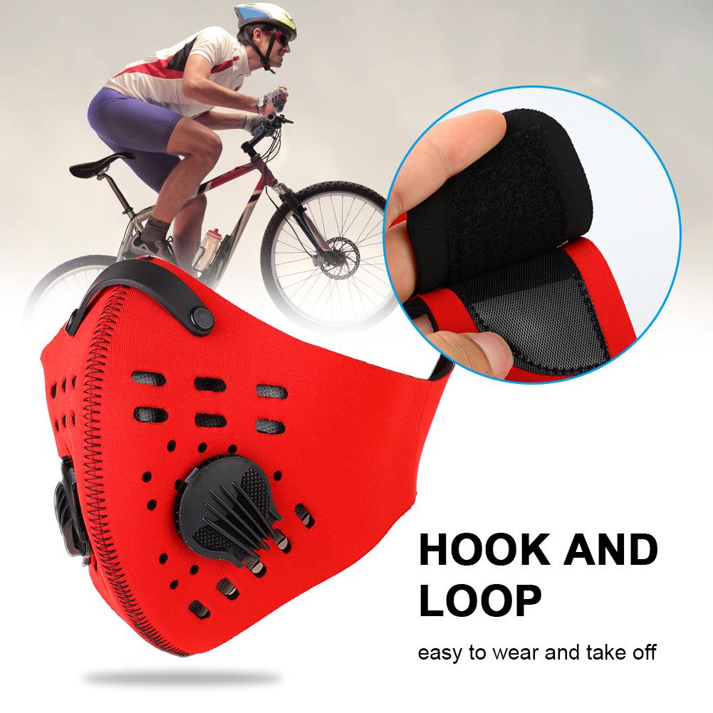   Warm Anti Dust Pollution Dustproof Filter Half Face Mask for Outdoor Cycling(Red)