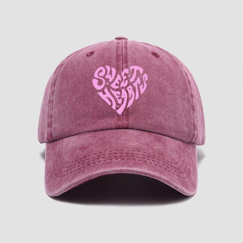 Sweet Heart Printed Visor Baseball Cap Baseball Hats  For Man Women Hiking Fishing Vacation