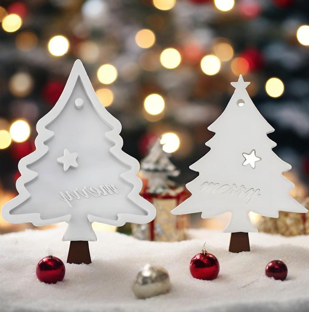 Mini Christmas Silicone Mold Set with Holes, Used for DIY Chocolate, Candy, Frosting, Cake Decoration, Crayons, Melting Stone
