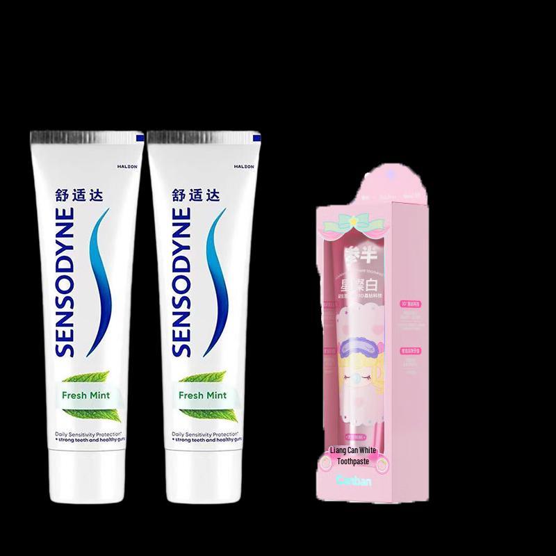 Набор: Зубная паста Sensodyne против кариеса и отбеливающая зубная паста Rolife Nanci