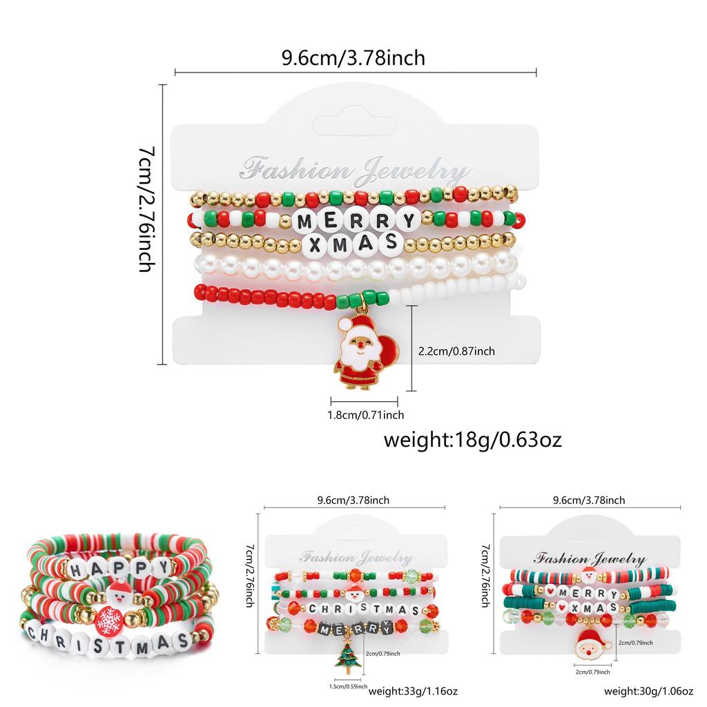 Christmas Gift Handcrafted Bracelets With Santa Claus Pendant Design For Holiday Parties