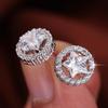 European Five-Pointed Star Metal Earrings: Fashionable Diamond-Studded Studs for Women's Stylish Temperament