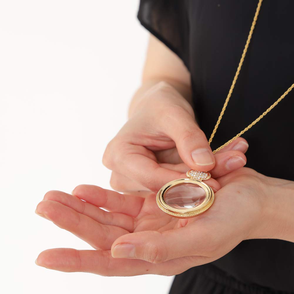 [R-days Daikanyama] Magnifying Glass Pendant Necklace, Mother's Day Gift, Boxed, Long Necklace, Stylish, Women's Pendant Magnifying Glass, Made in