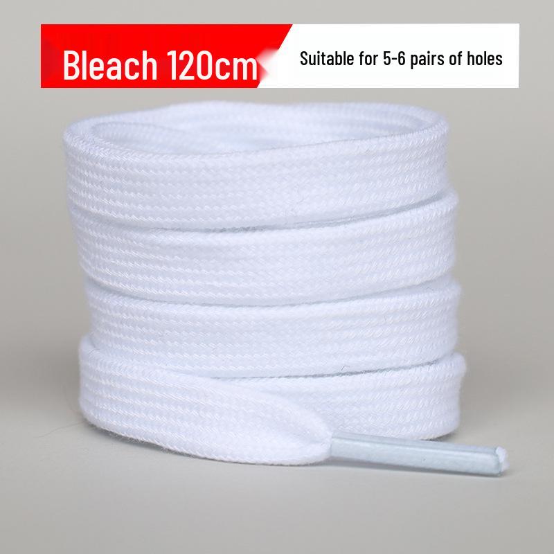 Mångsidiga platta bomullssnören för canvas-skor med snäcktå - Finns i ren vit, off-white och svart för män och kvinnor