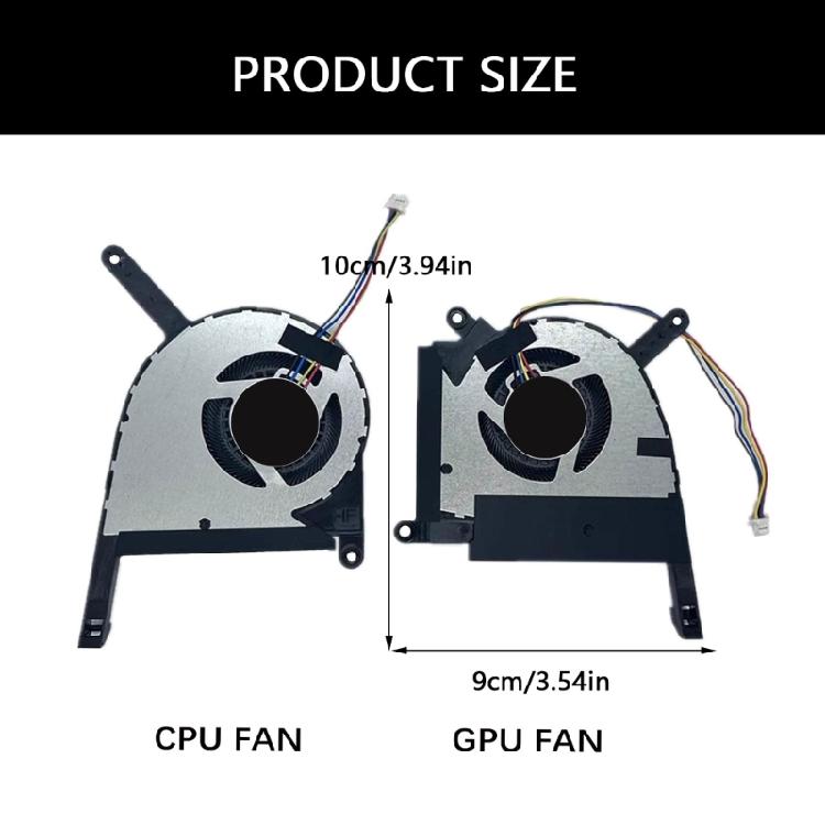 Professional CPU GPU Cooling Fan for FX507 FA507 Models Enhances Thermal Dissipation Metal Construction Maintenance