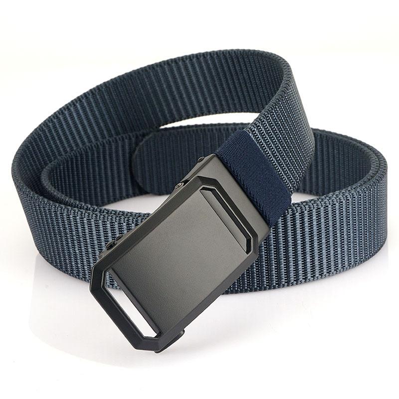 Nowy męski pasek dojazdowy z automatyczną klamrą nylonową, uniwersalny, dwuwarstwowy, gruby pasek do użytku na świeżym powietrzu