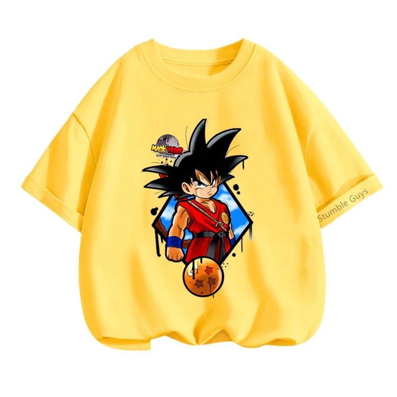 Summer 3-14 Children T Shirt Dragon Ball Z Son Goku Anime Teen Clothes Fashion Casual T-shirt Boy Clothing Tshirt Kids Tops