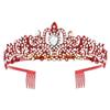 49MD 2pcs Birthday Party Crystal Tiaras and Sash Set for Women Fashion Hair Accessory
