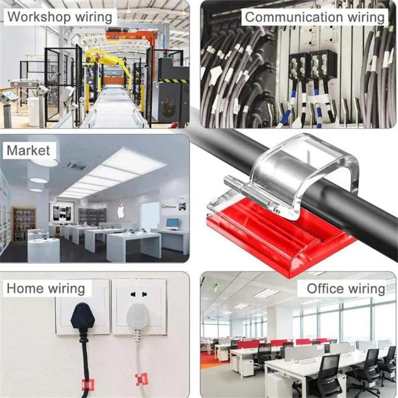 20/50Pcs Cable Clips Self Adhesive Cord Management Black Wire Organizer Clamp Car Wire Accessories