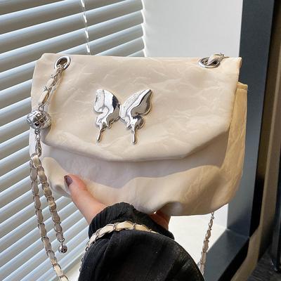 This Year'S Popular Bag Women'S Messenger Bag High-End Texture Niche Fashion Chain Single Shoulder Pleated Saddle Bag Women