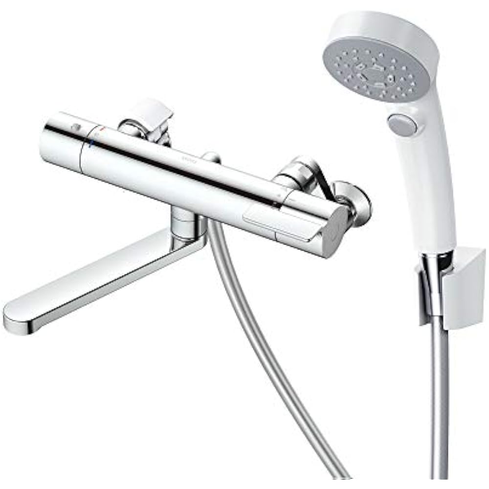 TOTO TBY01403J Bathroom Wall Thermostat Mixer Tap Comfort Wave Click Shower for Public Areas, Silver