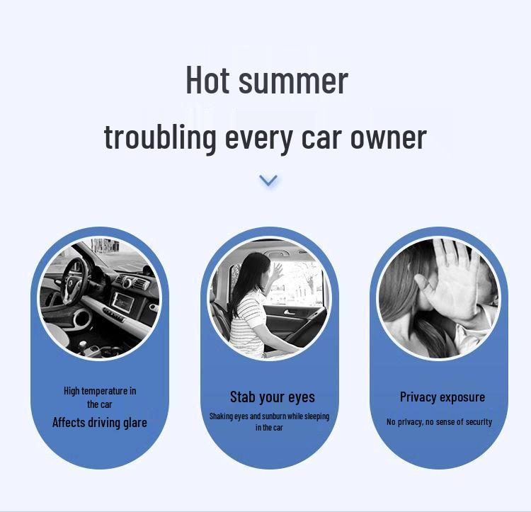 Car Sunshade Blackout Curtain with Suction Cups for Heat Insulation and Baby Privacy