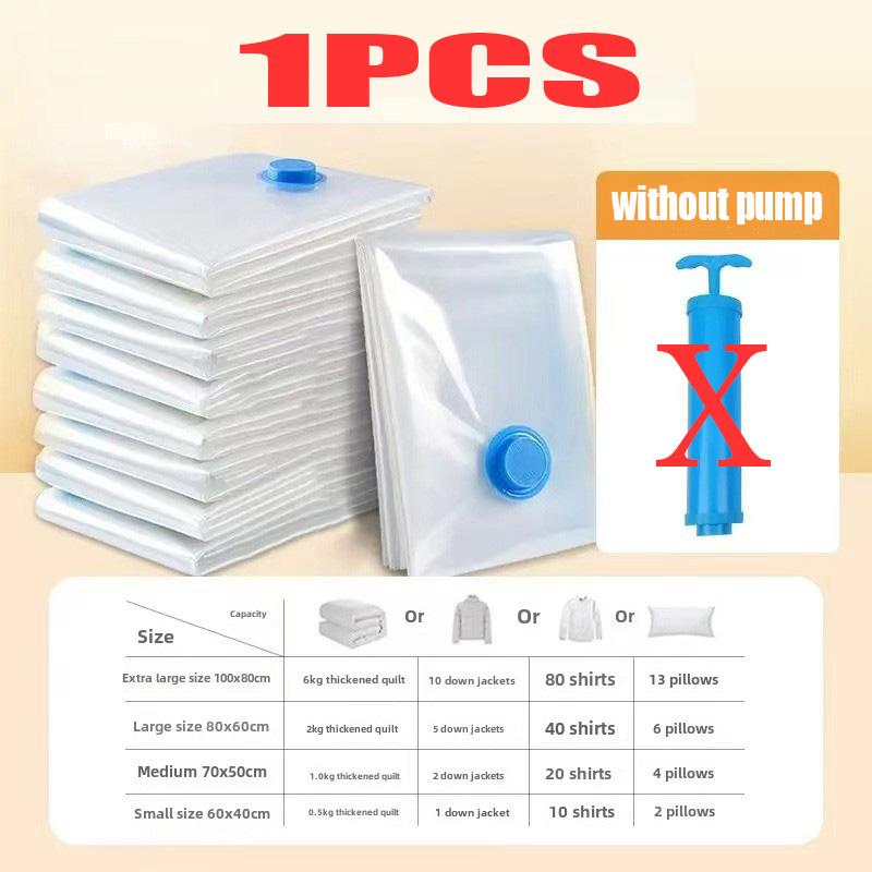 

8 шт. мешков для хранения одежды Вакуумные мешки вакуумные мешки для хранения одежды Компрессионный пакет Экономия места Дорожная сумка для хранения, С ручным насосом S 40x60cm 16x24in