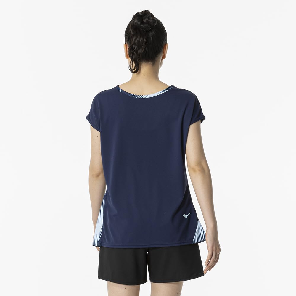 Game Pageant Size Short Dynamotion Officially Approved by the Japan Badminton Association Women's Tennis/Badminton Shirt, Blue, M, 62JAB206, Sleeve,