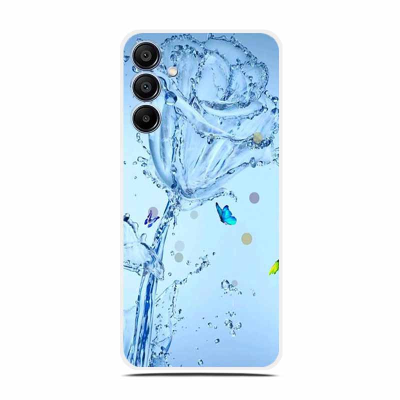 Blumen Klare Hülle Für Samsung A36 A26 A16 Weiche Silikon Handyhülle für Samsung Galaxy A 36 26 16 5G Transparent Luxus Para