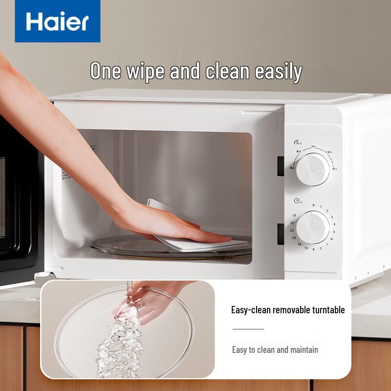 HAIER 20L ixcham mikroto'lqinli pech, aylanadigan stolcha va tugmali boshqaruv