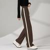 Spring and Autumn Fashion Straight Leg Casual Pants Drawstring Waist Pants High Waist Wide Leg Loose Pants
