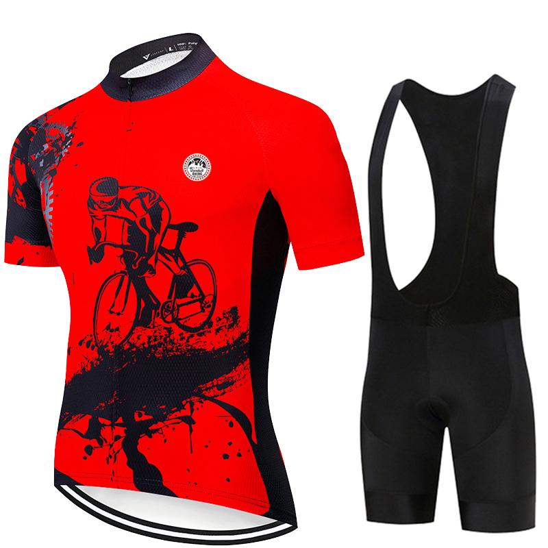 Kombinezon Kolarski 2025 Nowy Męski Letni Zestaw Krótki Rękaw Oddychający Sportowy Wyścigowy Ubrania Rowerowe MTB Uniform Rowerowy Outdoor