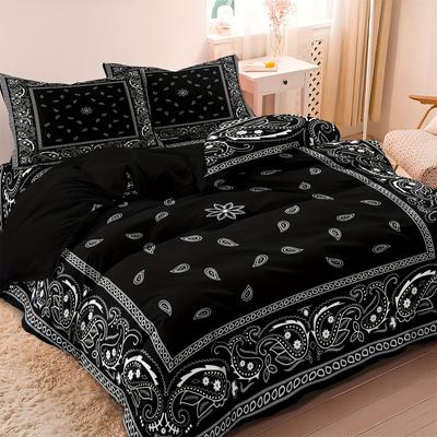 2/3pcs Bohemian Style Duvet Cover Set 3D Printed Paisley Mandala Floral Duvet Cover Set - Soft Comfortable Breathable Bedding