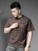 European Summer New Style Letter Rhinestone Short-Sleeve T-Shirt Men's Trendy Casual Loose Fit Half-Sleeve Top