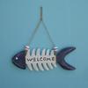 1 PC Mediterranean Wood Fish Bone Fishbone Welcome To Hang In The Wall of The Ornaments Wall Decoration