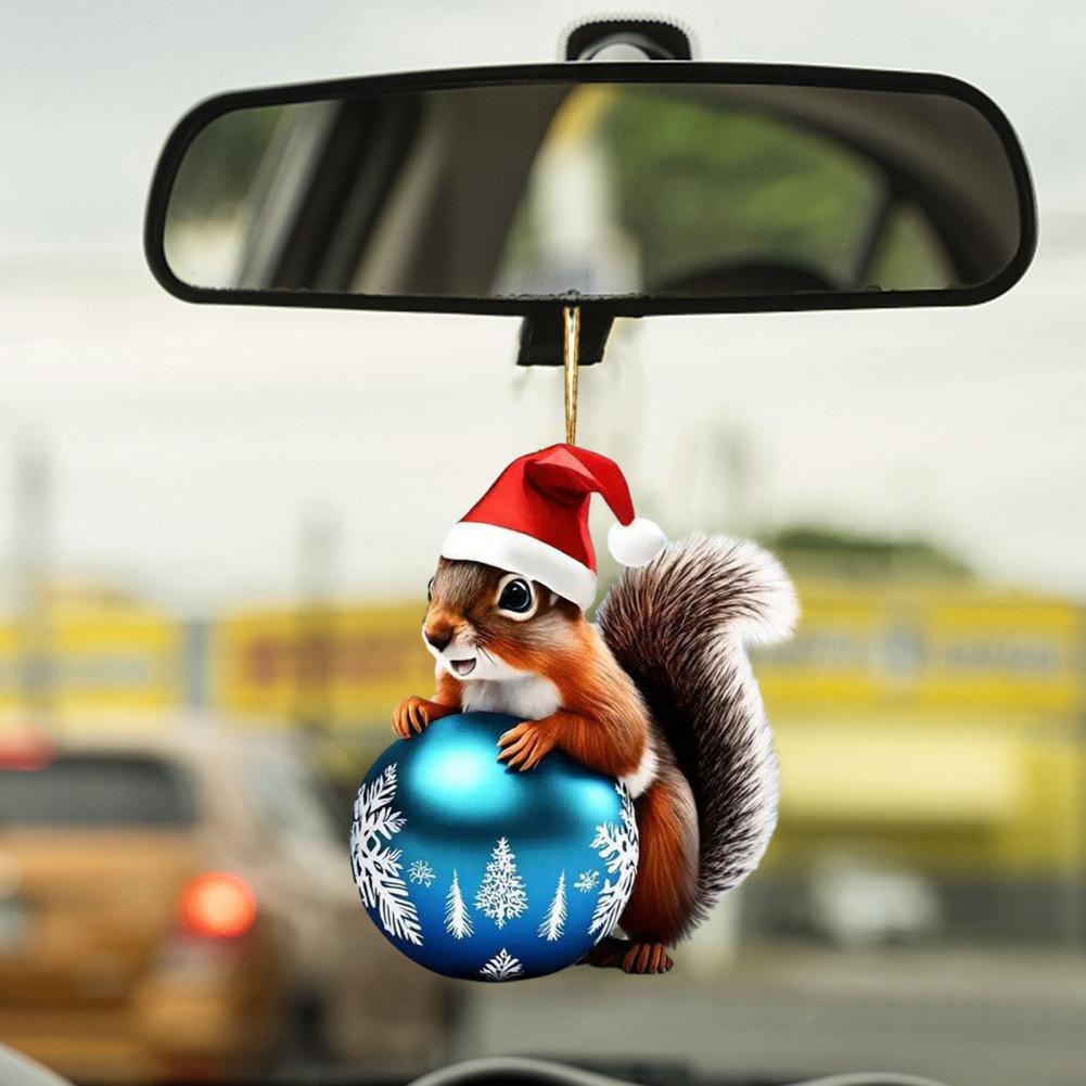 Niedlicher Hängeornament mit Eichhörnchen-Motiv, Autoanhänger mit Umhängeband, einfach aufzuhängen, vielseitiger Taschenanhänger, Schlüsselanhänger-Dekoration