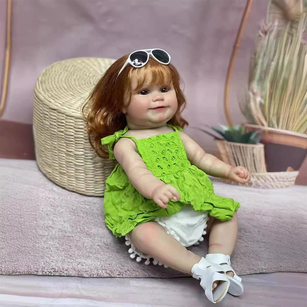 50cm Lifelike Reborn Baby Doll Maddie with Hair Full Body Silicone Reborn Baby Handmade Soft Texture Doll For Emotional Support Doll Toy