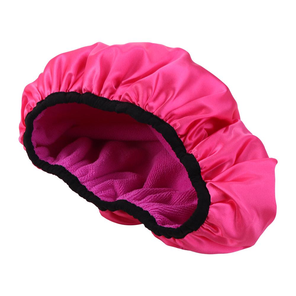 Terry Cloth Lined Shower Cap EVA Exterior Shower Hair Cover Bathroom Supplies Bath Hair Cap  Hair