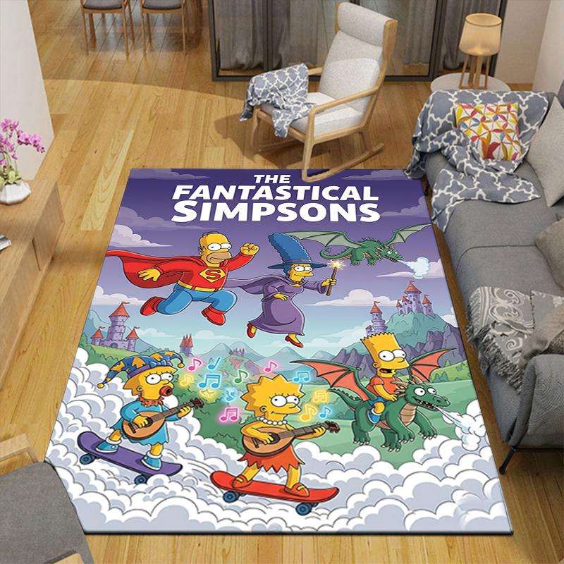 1Pc Fantastical Adventures Simpsons Rug Office Carpet Indoor Outdoor Doormat Nonslip Soft Living Room Christmas Halloween Gift D922918