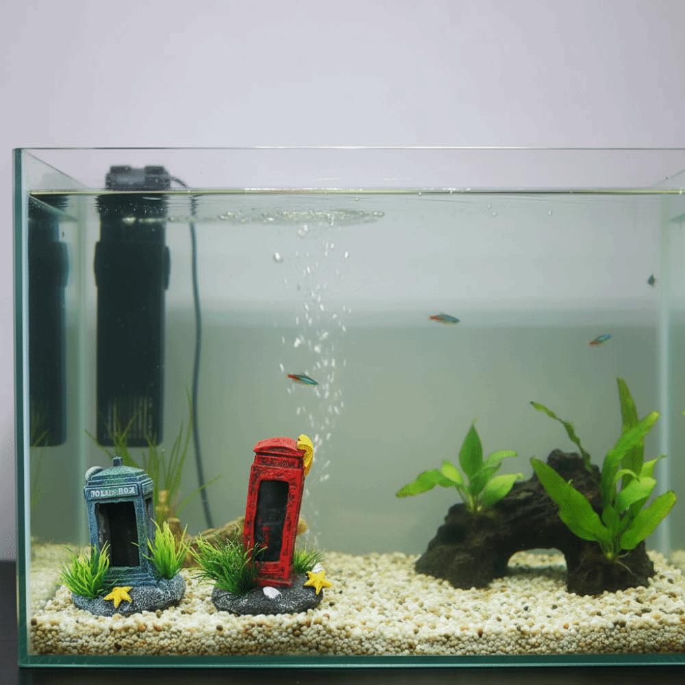 Simulation Fish Tank Decoration Natural Look Resin Telephone Booth Decoration Retro Artificial Aquarium Ornament Aquarium Setup