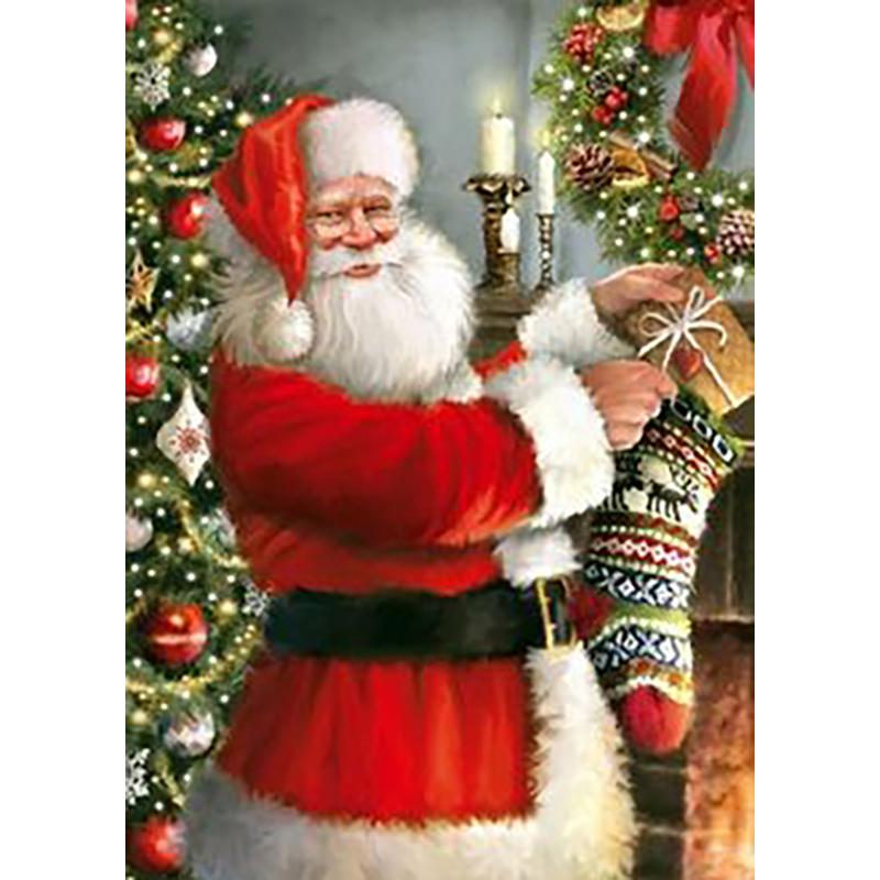 DIY Santa Claus 5D Diamond Painting Full  Round Drill Christmas Diamond Embroidery Mosaic Home Decor Wall Art