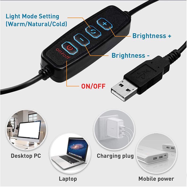Universal Video Conference Fill Light for Mobile Phones & Cameras with Desktop Metal Clip