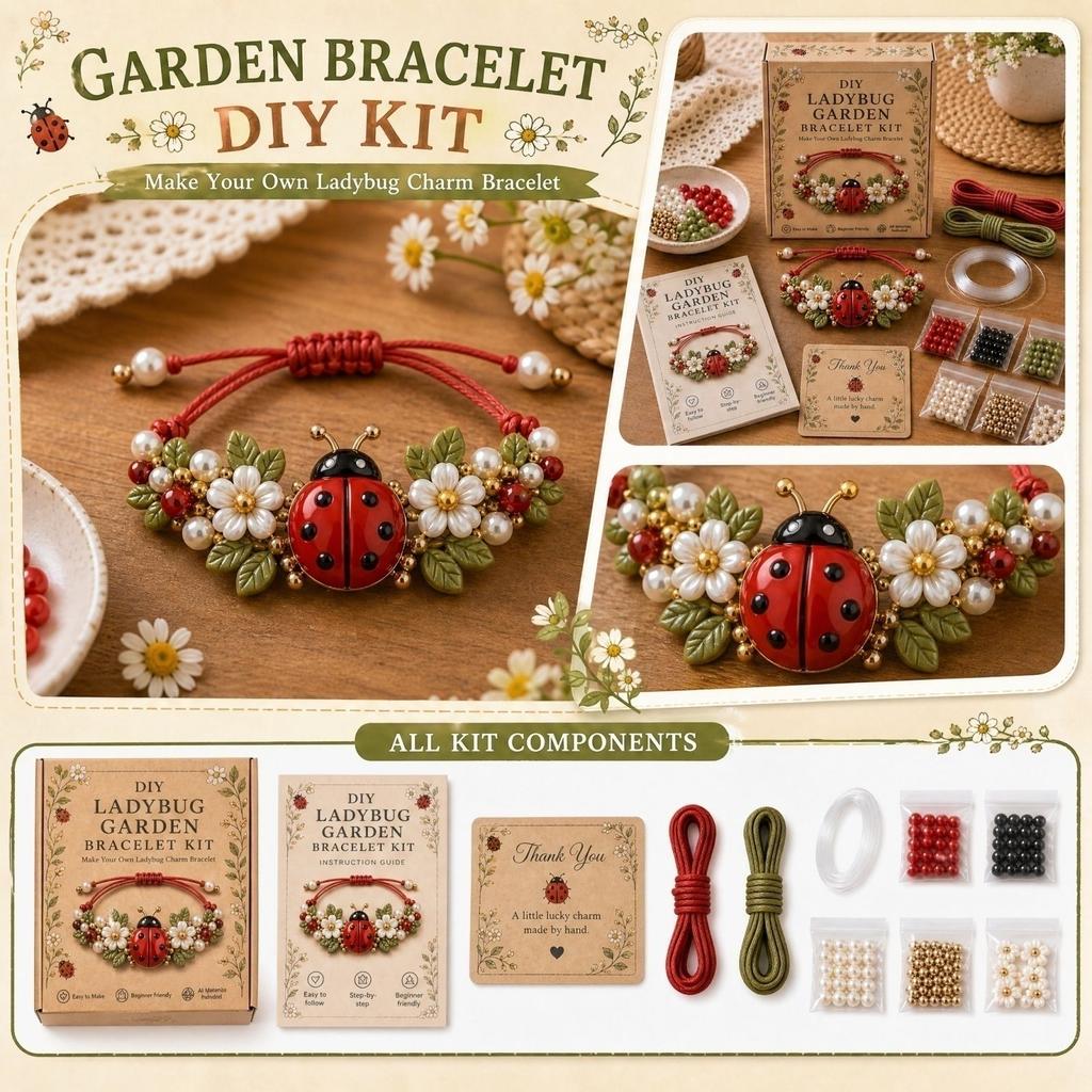 Damen Garten Armband Set - Charm Armbänder für Damen, Verstellbares Perlen Schmuck Geschenk Set