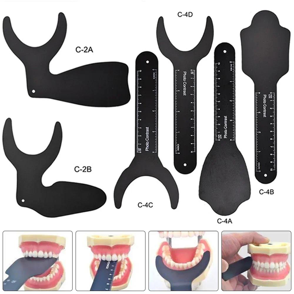 6Pcs/set Dental Photo Contrast Board Photography Black Background Board Palatal Contraster Board Oral Tools