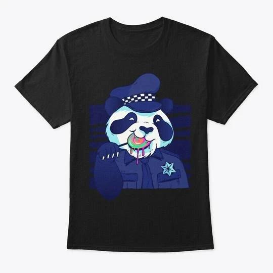

Policeman Panda With Lollipop Cool Gift T shirt Made in the USA Size S to 5XL 4XL