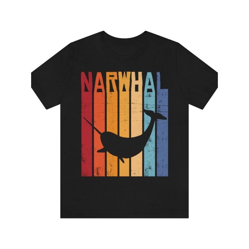 Funny Whale T-Shirt, Vintage T-Shirt for Men, Gift for Whale Enthusiasts,Summer Casual Crew Neck Short Sleeve S чёрный