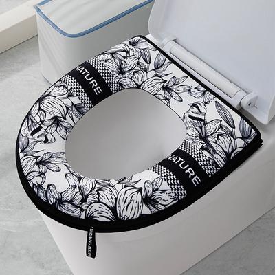 1Pcs Thickened Toilet Seat Zipper Toilet Cover Cartoon Universal Waterproof Toilet Cover Simple Universal Waterproof Toilet Seat PadToilet Heating Pad