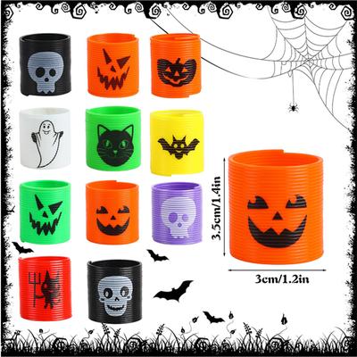 12 unids/bolsa de juguetes en espiral de resortes mágicos de Halloween, recuerdos de fiesta de Halloween, regalos de truco o trato para niños, relleno de bolsa de regalos para niños
