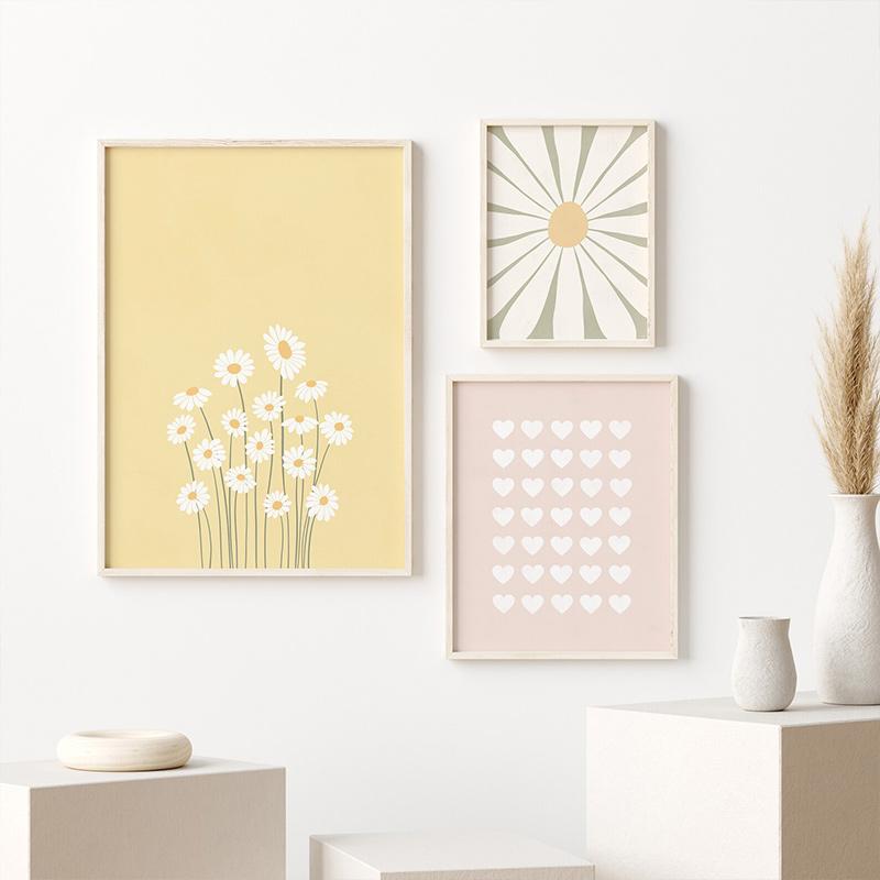 

Абстрактные цветы, скандинавские постеры и принты, современный домашний декор, красочная настенная живопись на холсте для украшения гостиной