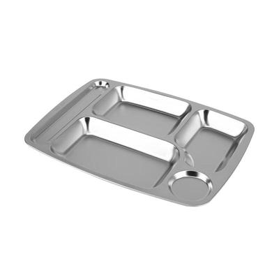 304 Stainless Steel 5-Compartment Canteen Tray