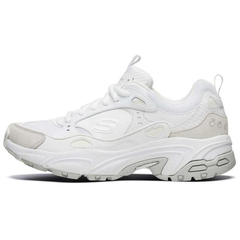 Skechers Stamina Women Mesh Synthetic Low Top Dad Shoes Cream White 88888383-WHT 35
