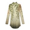 Women's Fashionable Casual High Neck Printed Long Sleeve T-Shirt Pullover Top