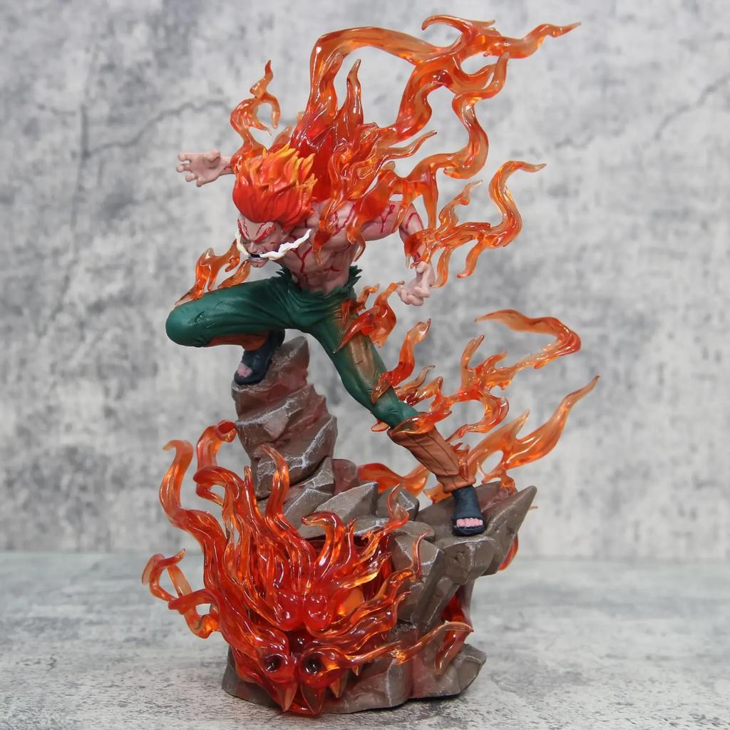 Naruto Might Guy Figur Zehn Jahre Shinobi Anime Actionfigur Mit Licht Unsterbliches Sitzendes Modell Sammlungsspielzeug Geschenk Pvc