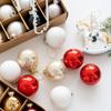 6pcs DIY Supplies Glass Christmas Ball Set 6cm Delicate Christmas Tree Pendant Painted Waterproof Hanging Ornament Gift